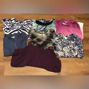 Women's Blouses in Purple, Blue, Black and Pink (lot #1)